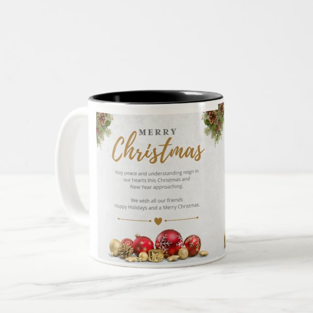 Taza Bicolor Feliz Navidad (Anverso izquierdo)