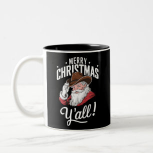 Taza Bicolor Feliz Navidad a Todos Vaquero País Santa Claus