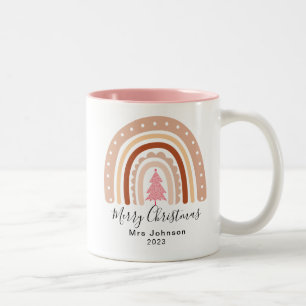 Taza Bicolor Feliz Navidad al mejor profesor de la historia del