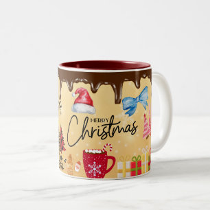 Taza Bicolor Feliz Navidad, Chocolate
