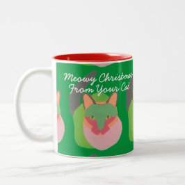 Taza Bicolor "Feliz Navidad de tu gato" regalo personalizado