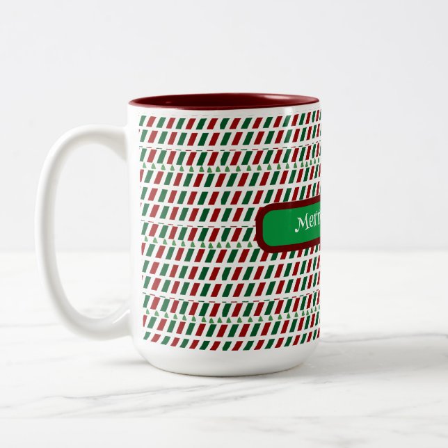Taza Bicolor Feliz Navidad Elegante y Personalizar moderno (Izquierda)