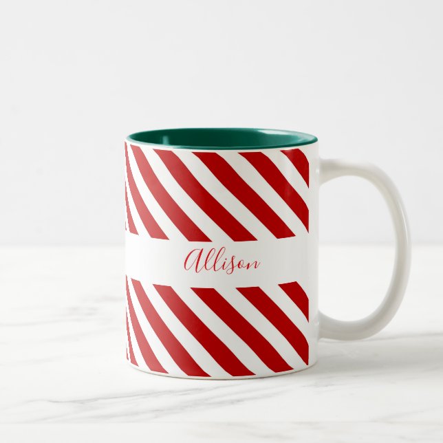 Taza Bicolor Feliz Navidad en franjas (Derecha)