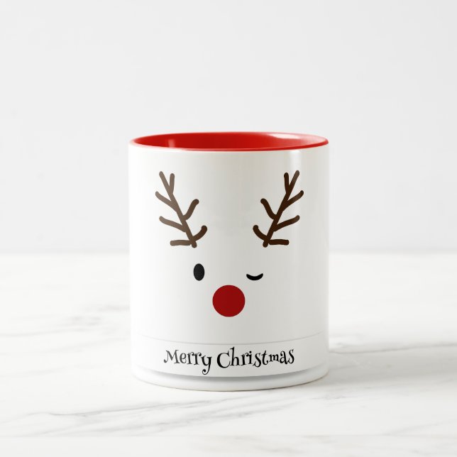 Taza Bicolor Feliz Navidad Gracioso (Centro)