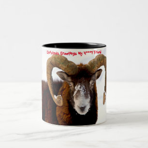 Taza Bicolor Feliz Navidad Mi Amigo Querido