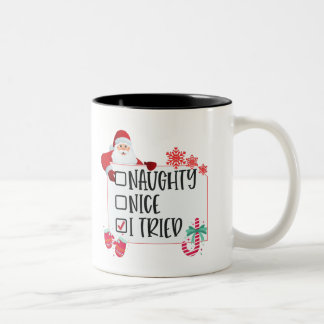 Taza Bicolor Feliz Navidad, Naughty Nice lo intenté