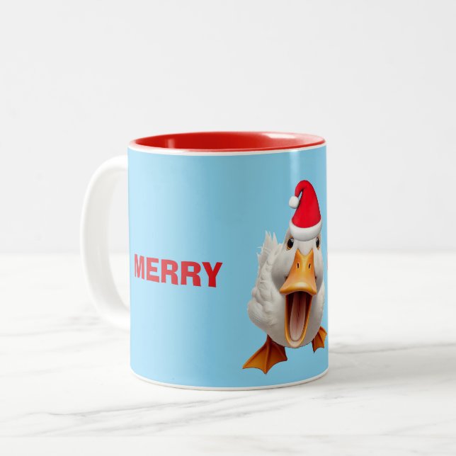 TAZA BICOLOR FELIZ NAVIDAD PATO (Anverso izquierdo)