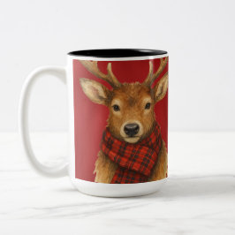 Taza Bicolor Feliz Navidad Reno