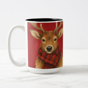 Taza Bicolor Feliz Navidad Reno