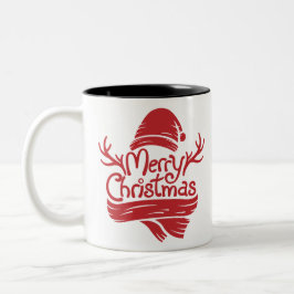 Taza Bicolor Feliz Navidad rojo