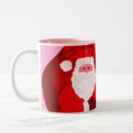 Taza Bicolor Feliz navidad Santa chicas rojos/rosados
