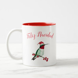 Taza Bicolor Feliz Navidad Santa Hummingbird