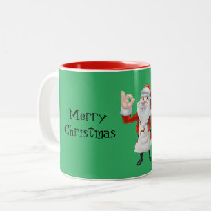 Taza Bicolor Feliz Navidad Santa Mug