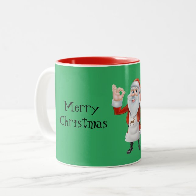 Taza Bicolor Feliz Navidad Santa Mug (Anverso izquierdo)