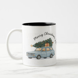 Taza Bicolor Feliz Navidad Șefu’ Dacia 1300 Fiesta Rumana
