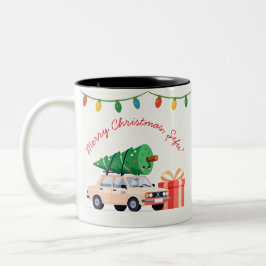 Taza Bicolor Feliz Navidad Șefu’ Dacia 1300 Fiesta Rumana
