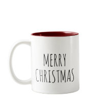 Feliz Navidad Simple de dos tonos café Mug