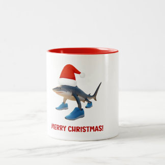 Taza Bicolor Feliz Navidad Tralalero Tralala – Santa Tiburón Di