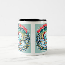Taza Bicolor Feliz Navidad Turtle Saludo Mug