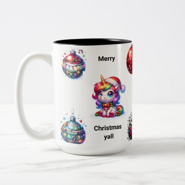 Taza Bicolor Feliz Navidad y todos (Izquierda)