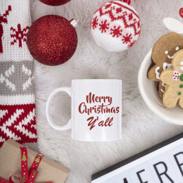 Taza Bicolor Feliz Navidad Y'all