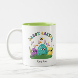 Taza Bicolor Feliz Pascua Personalizada