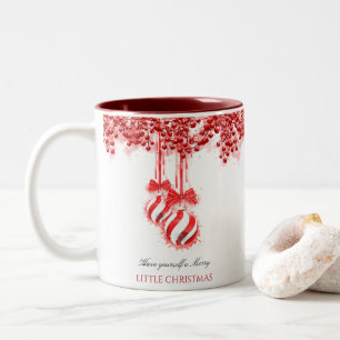 Taza Bicolor Feliz pequeño chapoteo de la acuarela del navidad