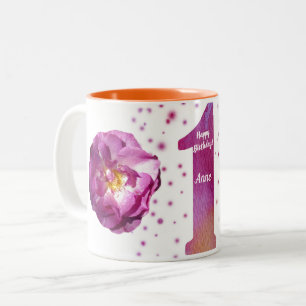 Taza Bicolor Feliz primer cumpleaños de dos tonos