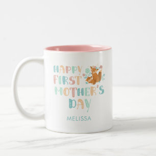 Taza Bicolor Feliz primer Día de la Madre Personalizado de Moda