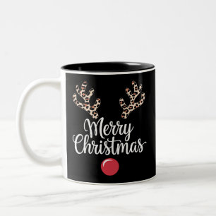 Taza Bicolor Feliz Regalo familiar de Navidades de renos navide