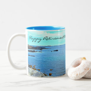 Taza Bicolor Feliz retiro Vivid Blue Sky and Ocean Photo