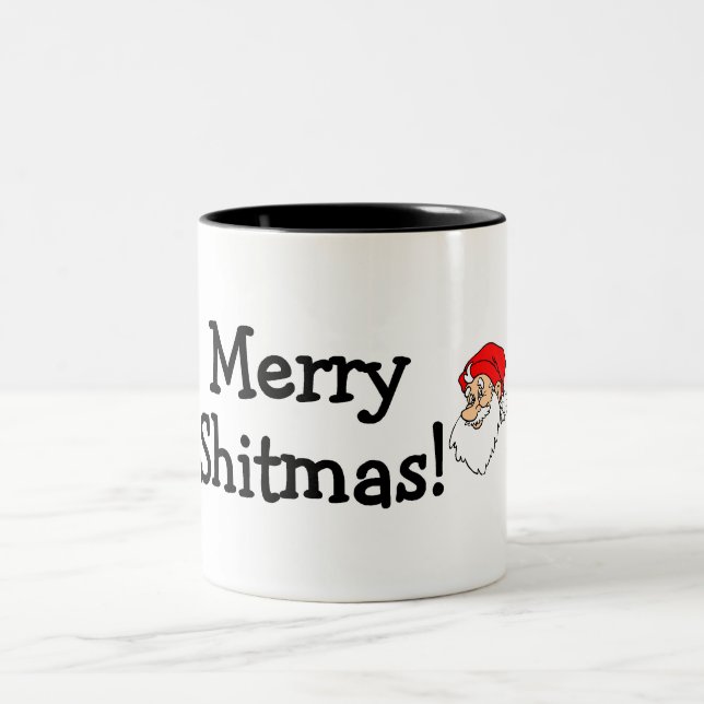 Taza Bicolor Feliz Shitmas Santa (Centro)