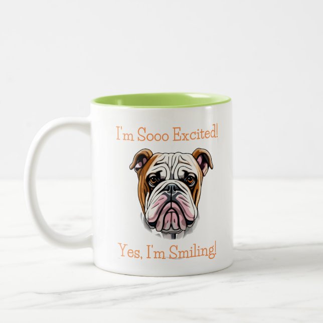 Taza Bicolor Feliz y emocionado Dobermann (Izquierda)