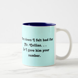 Taza Bicolor Felt Bad para el Sr. Collins Funny Jane Austen