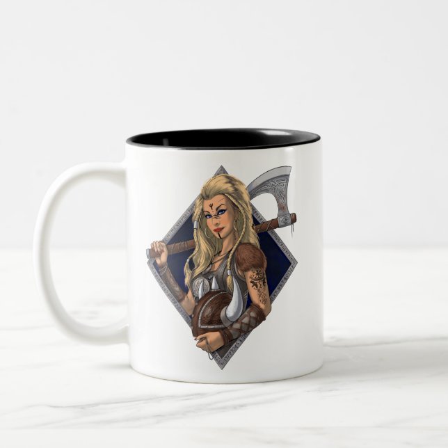 Taza Bicolor Female Norse Viking Warrior (Izquierda)