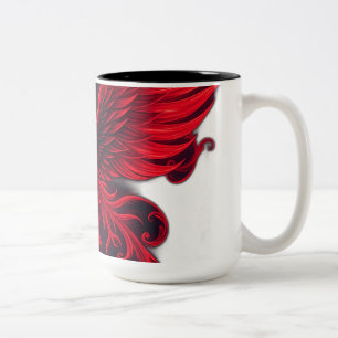 Taza Bicolor Fénix con arañas góticas y remolinos