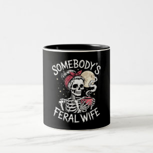 Taza Bicolor Feral Funny Coffee Amantes de beber Chiste de crán