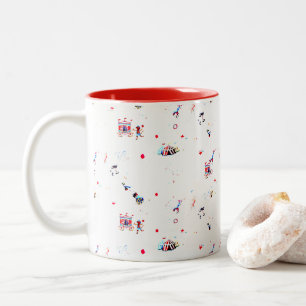 Taza Bicolor feria del circo inspirada en carnaval gran carpa