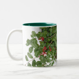Taza Bicolor Feriado de los Navidades Holly y Berries