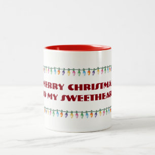 TAZA BICOLOR ***FEROSAS NAVIDADES SUEETHEART** CON BOMBA DE LUC