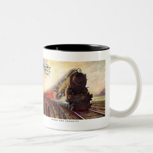 Taza Bicolor Ferrocarril Broadway de Pennsylvania limitado