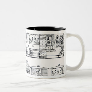 Taza Bicolor Ferrocarril indio