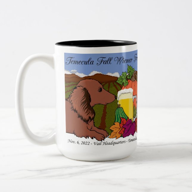 Taza Bicolor Festival Temecula Fall Wiener 2022 - Mugs & Cups (Izquierda)