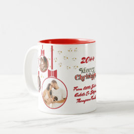 Taza Bicolor Festividad de Blanco Rojo Primera Navidad 3 Collag