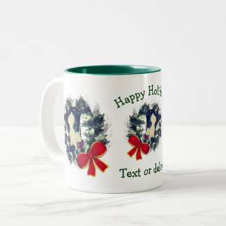 Taza Bicolor Festividad de Navidades de Greyhound personalizada