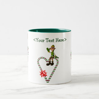 Taza Bicolor Festividad de Navidades del corazón del elfo mascu