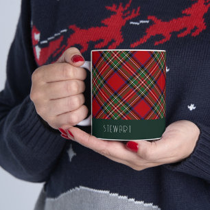 Taza Bicolor Festividad de Plaid personalizada Stewart Tartan
