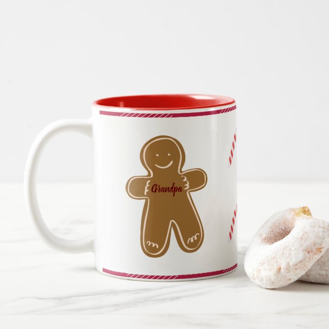 Taza Bicolor Festividad del abuelo de la abuela (Con donut)