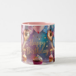 Taza Bicolor ¡Festividad y diversión! - Celebración de cumpleañ