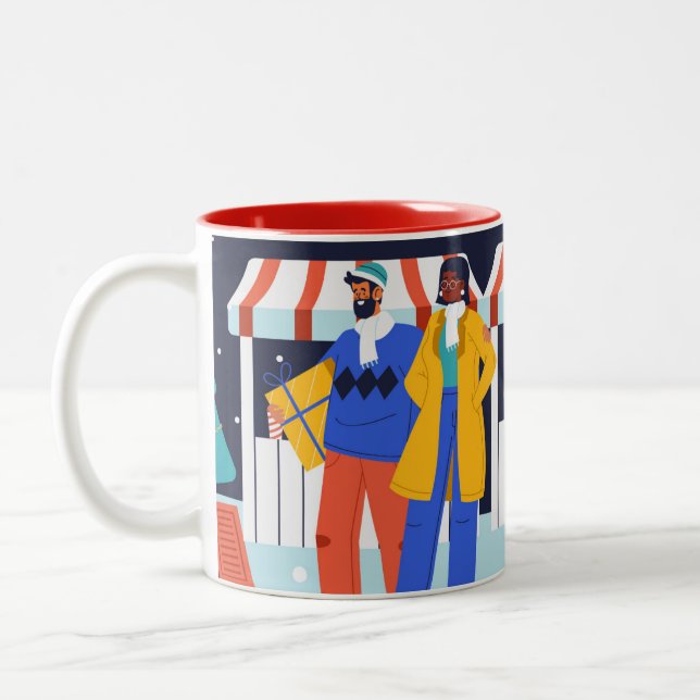 Taza Bicolor "Festividades del mercado invernal" (Izquierda)